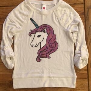 Total Girl sequin unicorn sweater